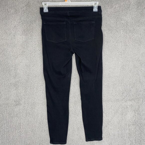 Spanx Jean-ish Ankle Leggings Womens Sz M Black Pull On Stretch Shaping - Picture 2 of 9